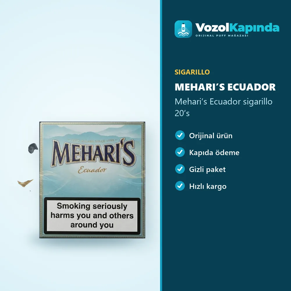 Mehari’s Ecuador sigarillo 20’s özellikleri: orijinal ürün, kapıda ödeme, gizli paket