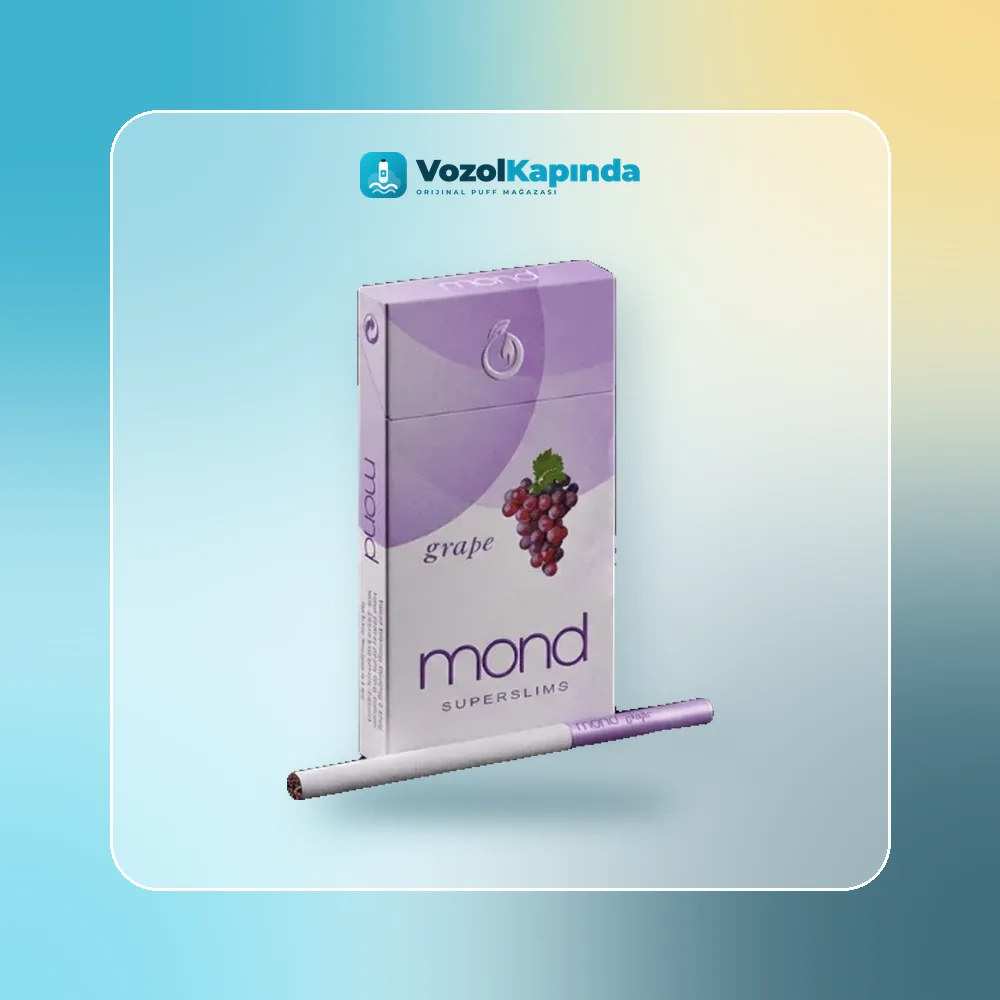 Mond Grape Superslim sigara Üzüm aromalı ön yüz görseli, orijinal ambalaj