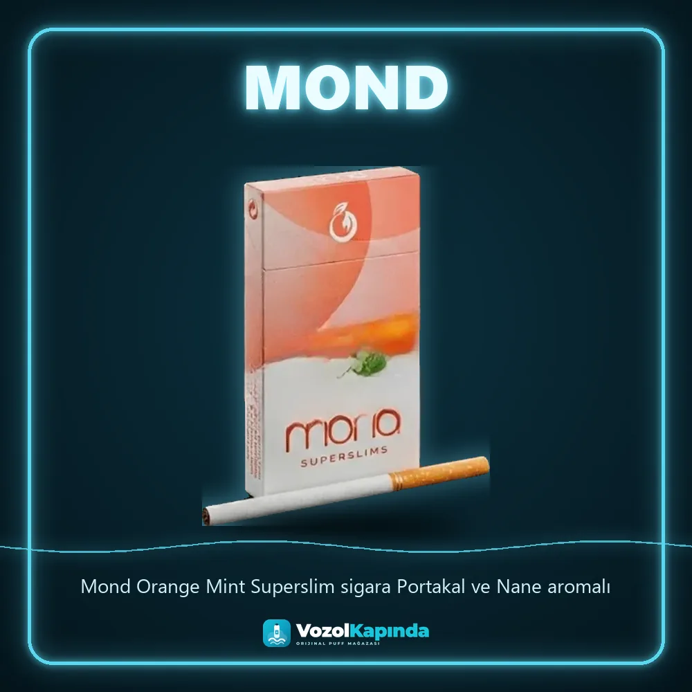 Mond Orange Mint Superslim sigara Portakal ve Nane aromalı Bilgi Kartı Mond Orange Mint Superslim sigara Portakal ve Nane aromalı özellikleri: orijinal ürün, kapıda ödeme, gizli paket