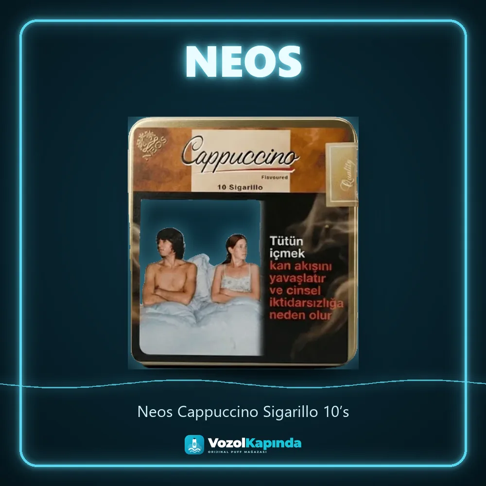 Neos Cappuccino Sigarillo 10’s bilgi kartı, orijinal sigarillo