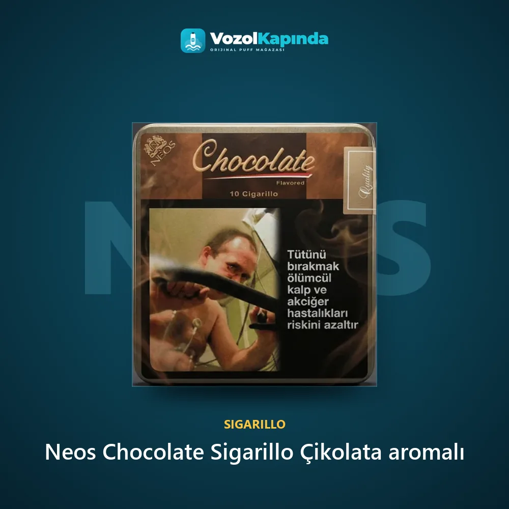 Neos Chocolate Sigarillo Çikolata aromalı Bilgi Kartı Neos Chocolate Sigarillo Çikolata aromalı özellikleri: orijinal ürün, kapıda ödeme, gizli paket