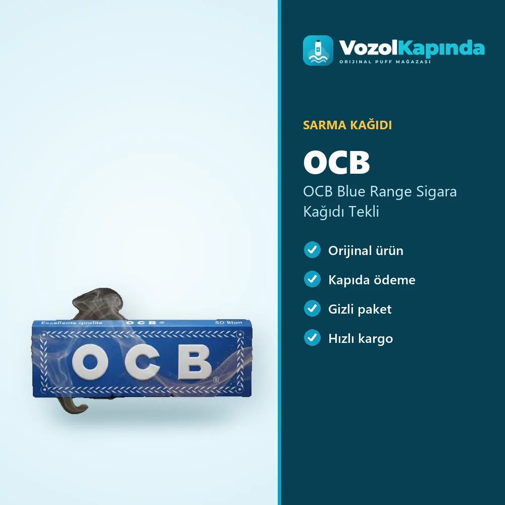 OCB Blue Range Sigara Kağıdı Tekli özellikleri: orijinal ürün, kapıda ödeme, gizli paket