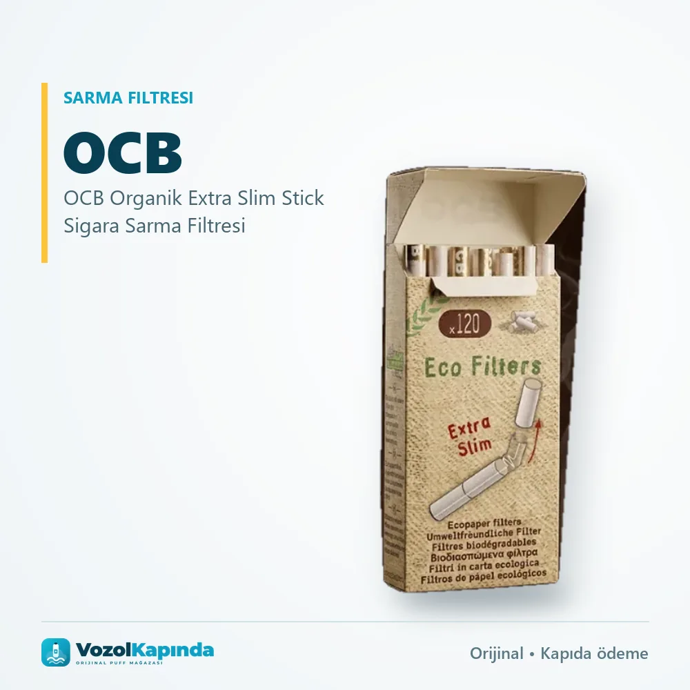 OCB Organik Extra Slim Stick Sigara Sarma Filtresi özellikleri: orijinal ürün, kapıda ödeme, gizli paket