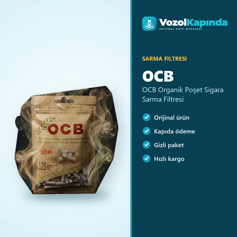 OCB Organik Poşet Sigara Sarma Filtresi Bilgi Kartı OCB Organik Poşet Sigara Sarma Filtresi sipariş avantajları: kapıda ödeme ve gizli paket