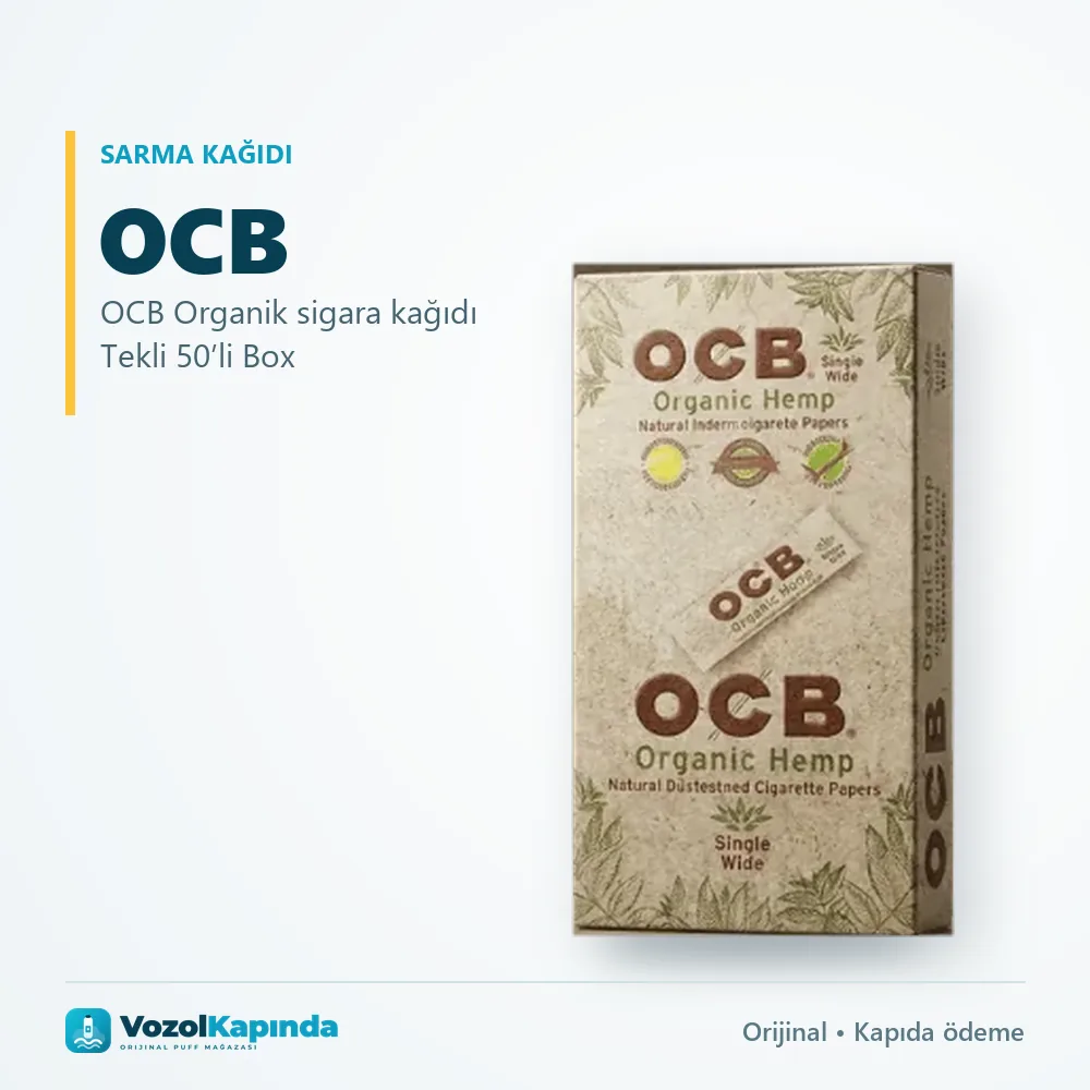 OCB Organik sigara kağıdı Tekli 50’li Box Sipariş Bilgileri OCB Organik sigara kağıdı Tekli 50’li Box bilgi kartı, orijinal sarma kağıdı