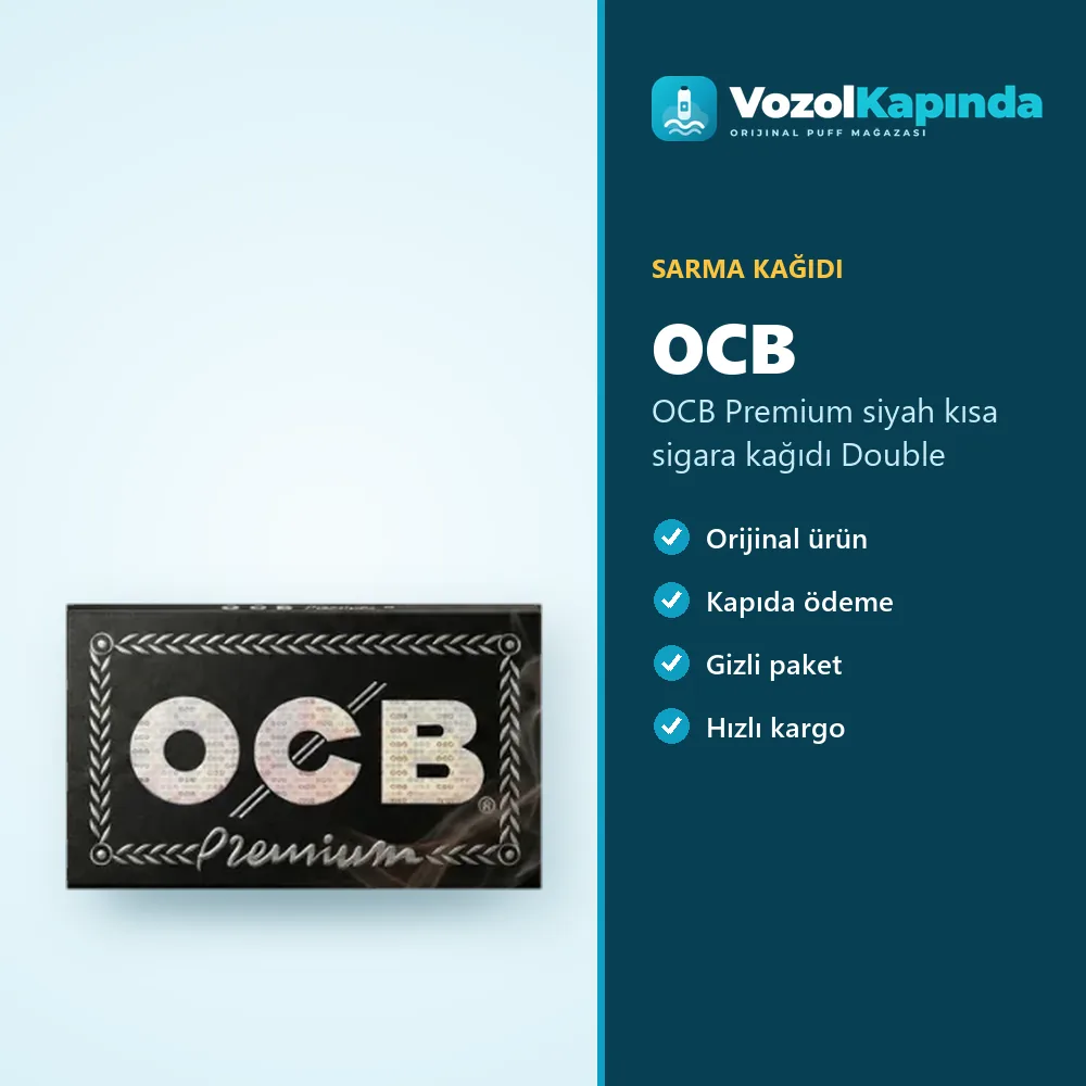 OCB Premium siyah kısa sigara kağıdı Double Bilgi Kartı OCB Premium siyah kısa sigara kağıdı Double sipariş avantajları: kapıda ödeme ve gizli paket