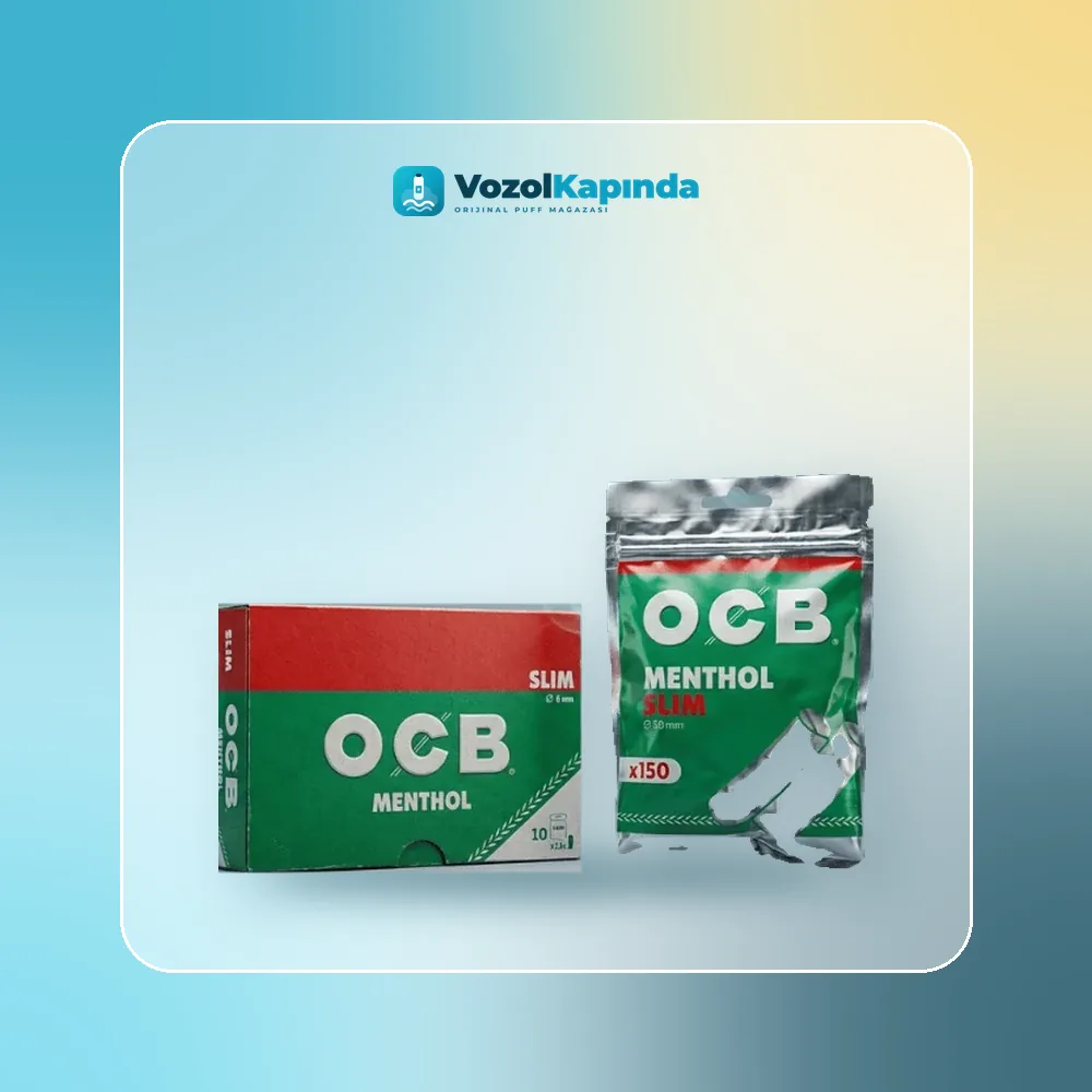 OCB Slim Mentol Poşet Sigara Sarma Filtresi ön yüz görseli, orijinal ambalaj