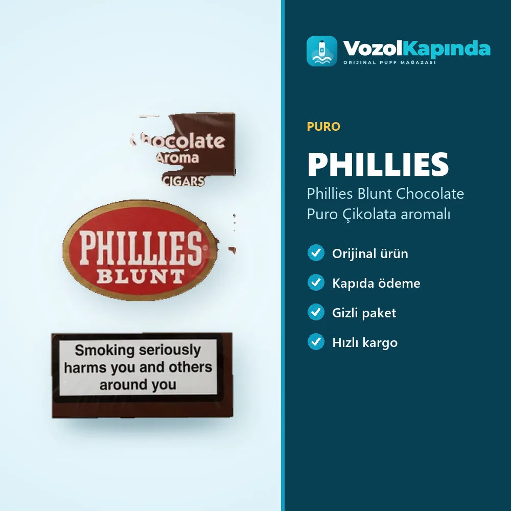 Phillies Blunt Chocolate Puro Çikolata aromalı Özellikleri Phillies Blunt Chocolate Puro Çikolata aromalı özellikleri: orijinal ürün, kapıda ödeme, gizli paket