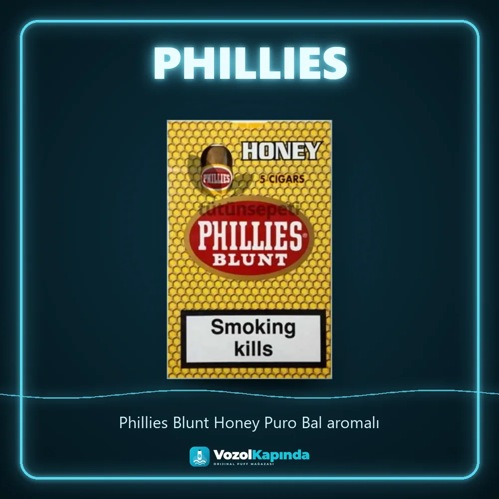 Phillies Blunt Honey Puro Bal aromalı bilgi kartı, orijinal puro