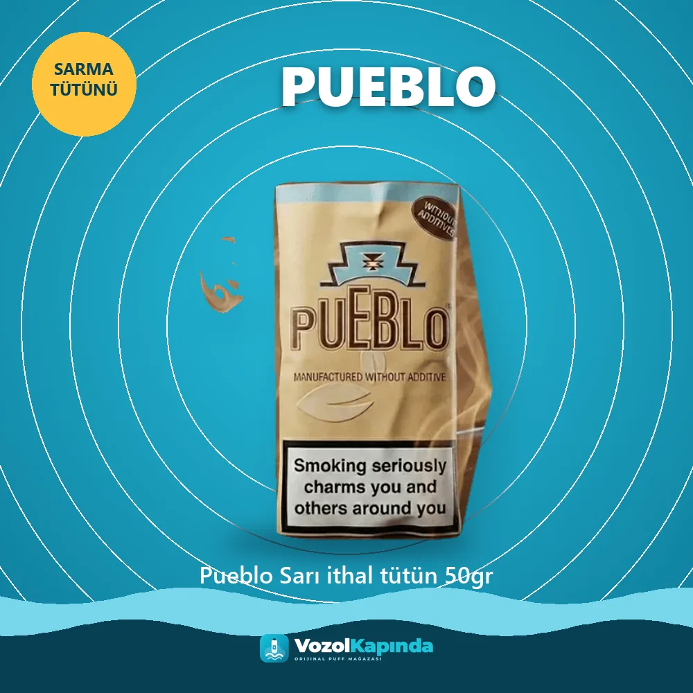 Pueblo Sarı ithal tütün 50gr Özellikleri Pueblo Sarı ithal tütün 50gr bilgi kartı, orijinal sarma tütünü