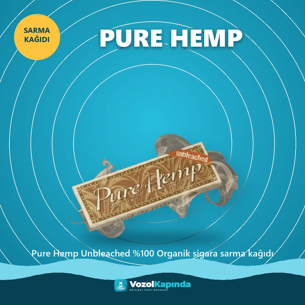 Pure Hemp Unbleached %100 Organik sigara sarma kağıdı bilgi kartı, orijinal sarma kağıdı
