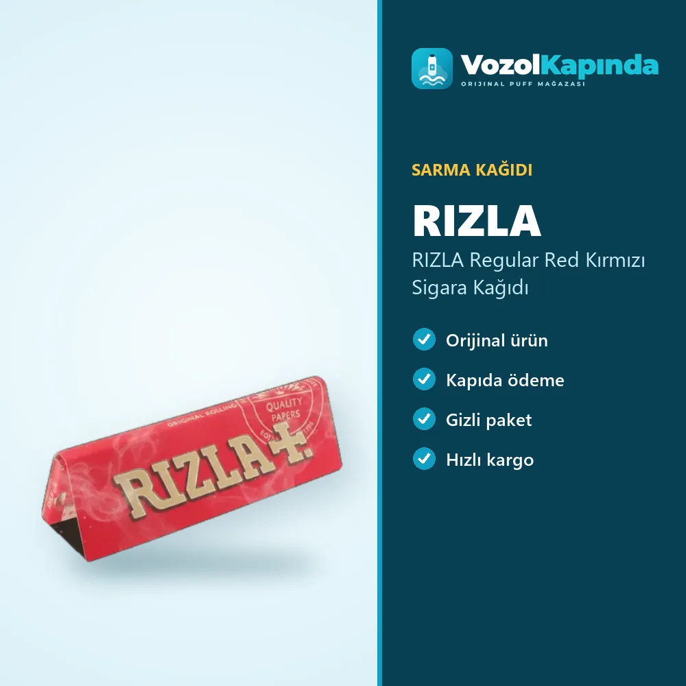 RIZLA Regular Red Kırmızı Sigara Kağıdı Bilgi Kartı RIZLA Regular Red Kırmızı Sigara Kağıdı bilgi kartı, orijinal sarma kağıdı