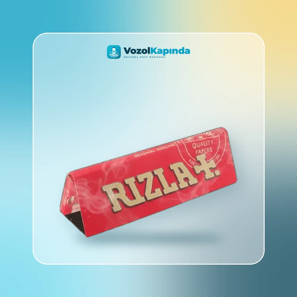 RIZLA Regular Red Kırmızı Sigara Kağıdı Paket Görünümü RIZLA Regular Red Kırmızı Sigara Kağıdı ürün görseli, orijinal sarma kağıdı