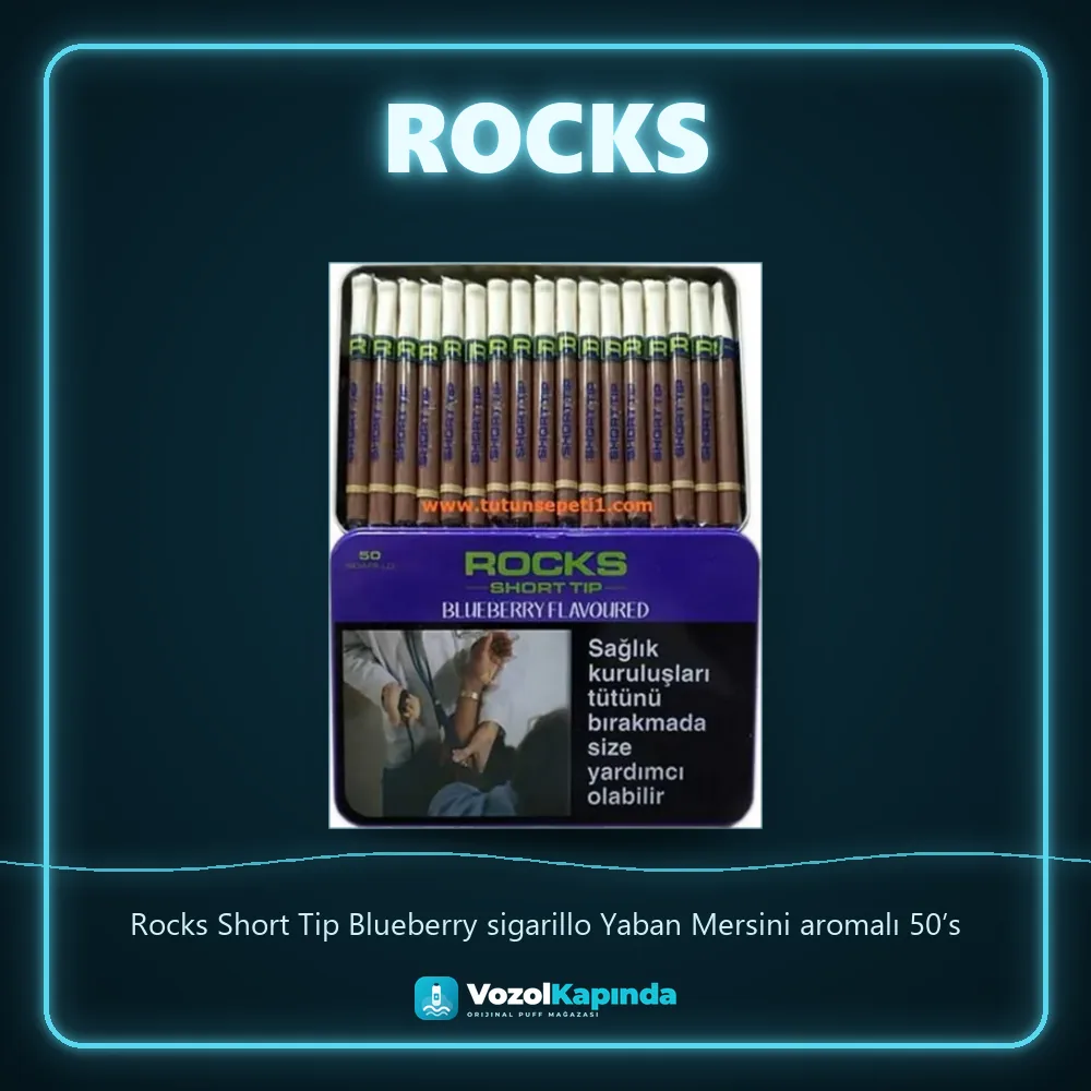 Rocks Short Tip Blueberry sigarillo Yaban Mersini aromalı 50’s Sipariş Bilgileri Rocks Short Tip Blueberry sigarillo Yaban Mersini aromalı 50’s özellikleri: orijinal ürün, kapıda ödeme, gizli paket