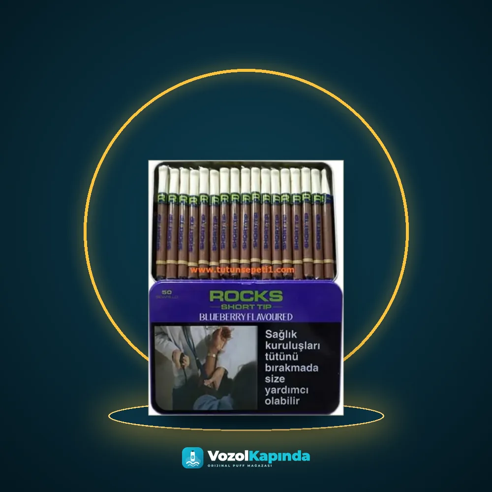 Rocks Short Tip Blueberry sigarillo Yaban Mersini aromalı 50’s Fiyatı Rocks Short Tip Blueberry sigarillo Yaban Mersini aromalı 50’s fiyatı ve siparişi, Vozol Kapında