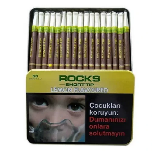 Rocks Short Tip Lemon sigarillo – Limon Aromalı – 50’s