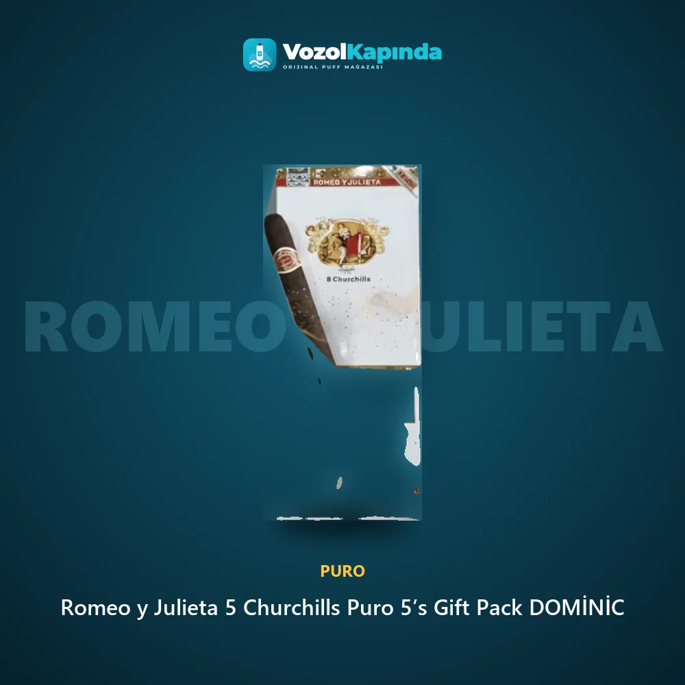 Romeo y Julieta 5 Churchills Puro 5’s Gift Pack DOMİNİC bilgi kartı, orijinal puro