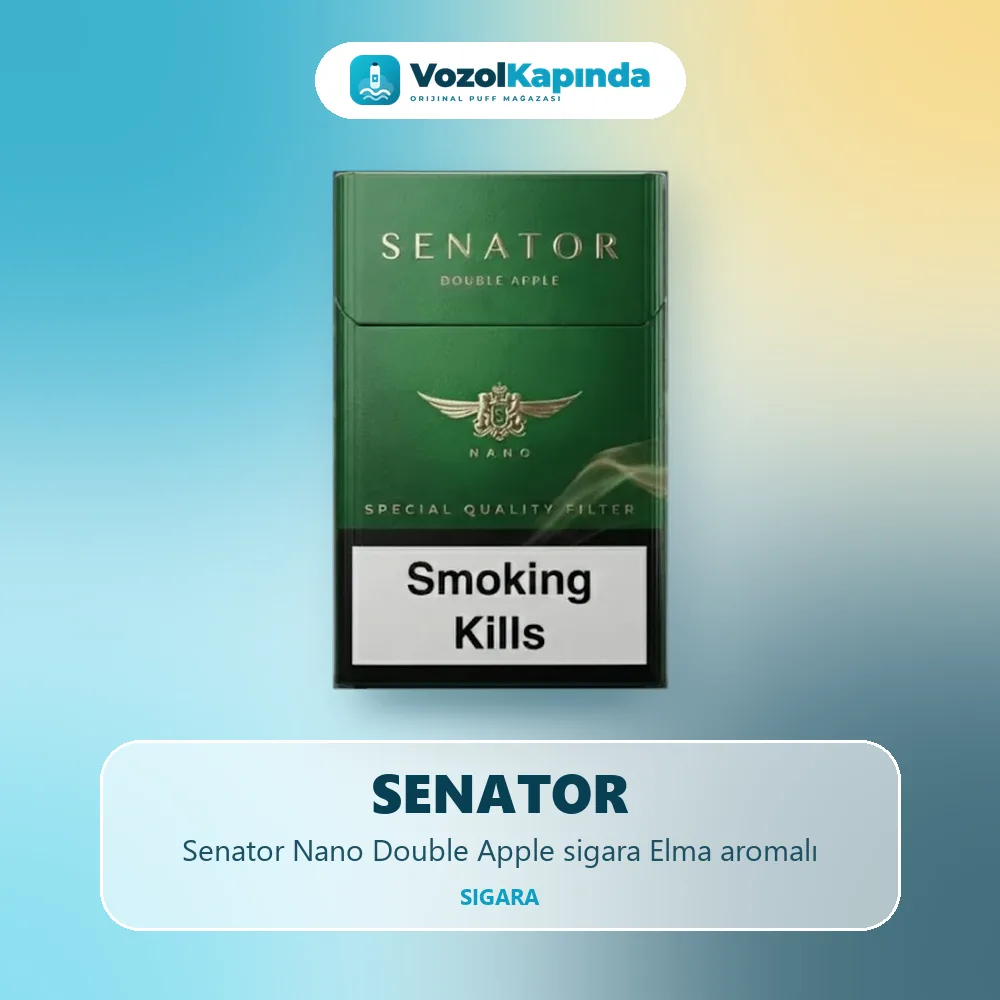 Senator Nano Double Apple sigara Elma aromalı Bilgi Kartı Senator Nano Double Apple sigara Elma aromalı bilgi kartı, orijinal sigara