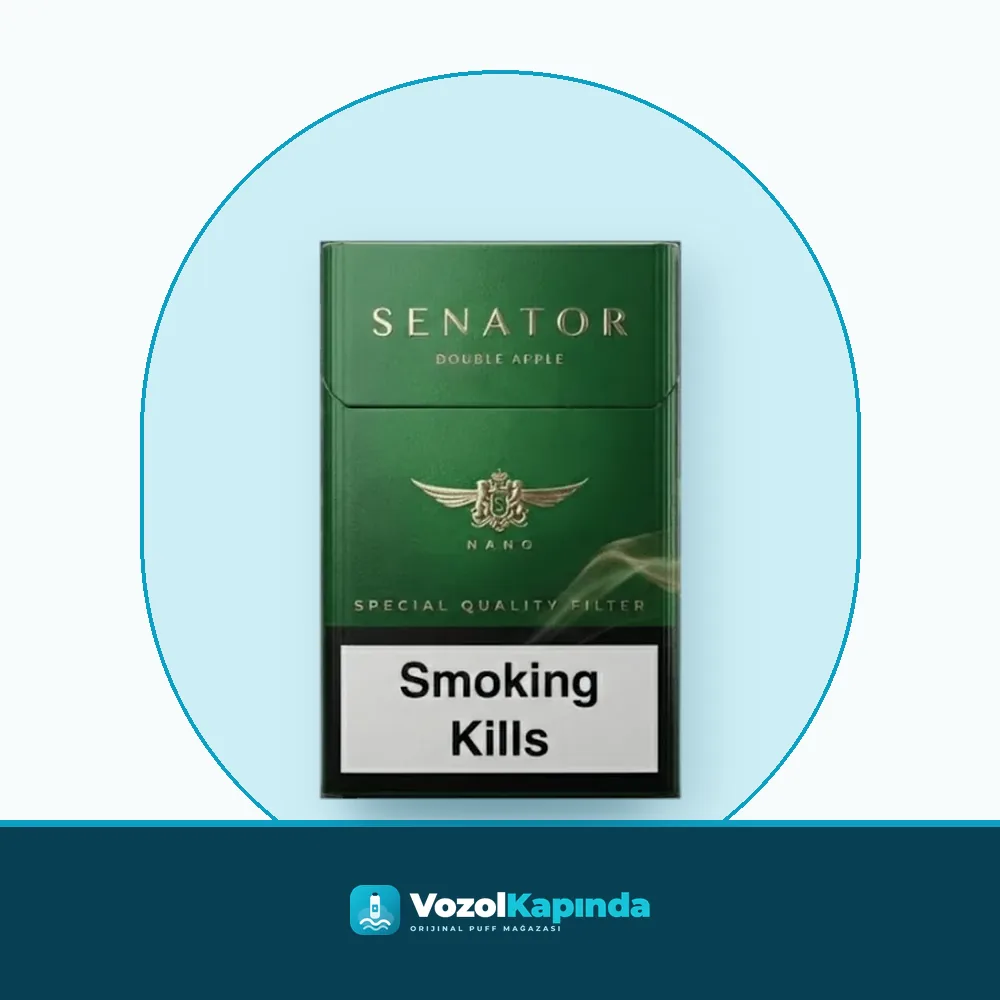 Senator Nano Double Apple sigara Elma aromalı Orijinal Ambalaj Senator Nano Double Apple sigara Elma aromalı ürün görseli, orijinal sigara