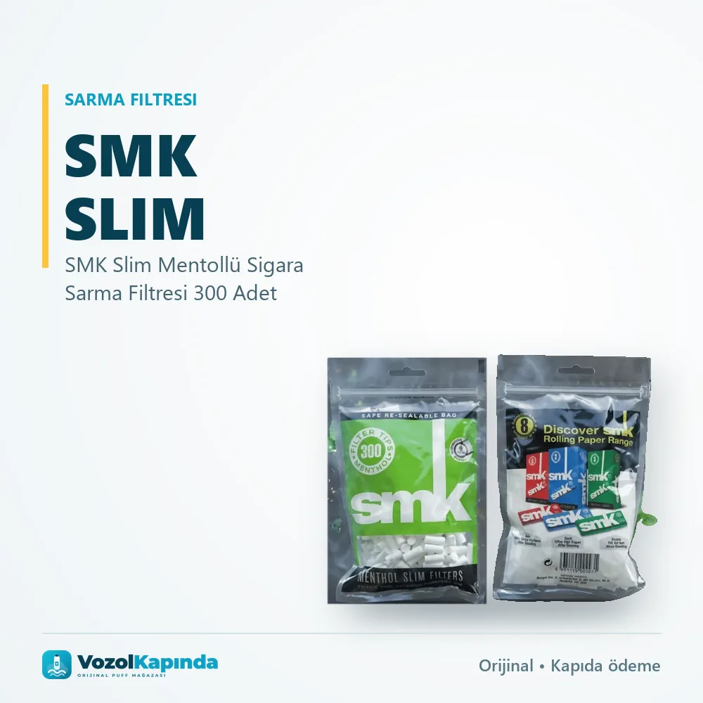 SMK Slim Mentollü Sigara Sarma Filtresi 300 Adet Bilgi Kartı SMK Slim Mentollü Sigara Sarma Filtresi 300 Adet sipariş avantajları: kapıda ödeme ve gizli paket