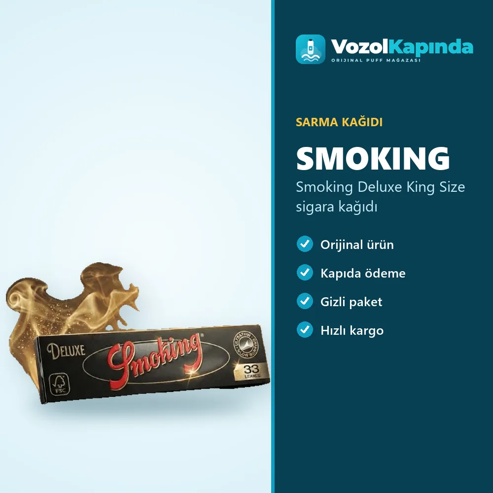 Smoking Deluxe King Size sigara kağıdı özellikleri: orijinal ürün, kapıda ödeme, gizli paket