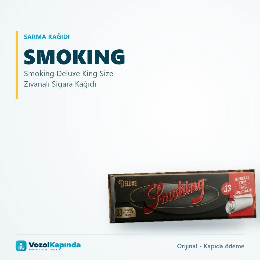 Smoking Deluxe King Size Zıvanalı Sigara Kağıdı Bilgi Kartı Smoking Deluxe King Size Zıvanalı Sigara Kağıdı sipariş avantajları: kapıda ödeme ve gizli paket
