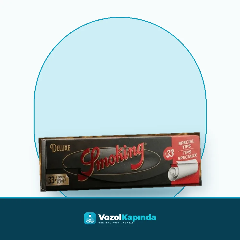 Smoking Deluxe King Size Zıvanalı Sigara Kağıdı Orijinal Ambalaj Smoking Deluxe King Size Zıvanalı Sigara Kağıdı ön yüz görseli, orijinal ambalaj