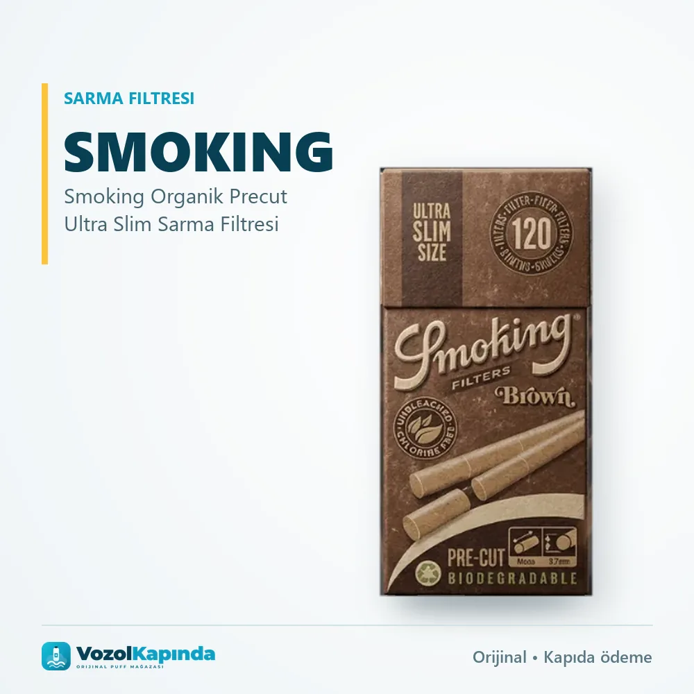 Smoking Organik Precut Ultra Slim Sarma Filtresi özellikleri: orijinal ürün, kapıda ödeme, gizli paket