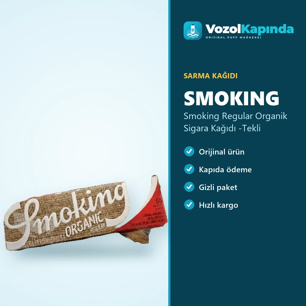 Smoking Regular Organik Sigara Kağıdı -Tekli sipariş avantajları: kapıda ödeme ve gizli paket