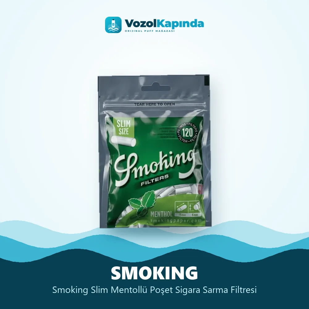 Smoking Slim Mentollü Poşet Sigara Sarma Filtresi Özellikleri Smoking Slim Mentollü Poşet Sigara Sarma Filtresi sipariş avantajları: kapıda ödeme ve gizli paket