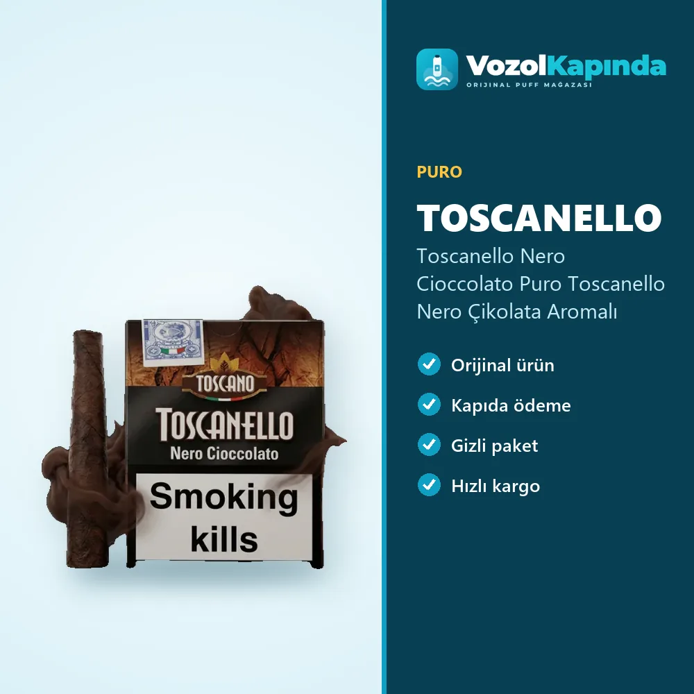 Toscanello Nero Cioccolato Puro Toscanello Nero Çikolata Aromalı Bilgi Kartı Toscanello Nero Cioccolato Puro Toscanello Nero Çikolata Aromalı bilgi kartı, orijinal puro