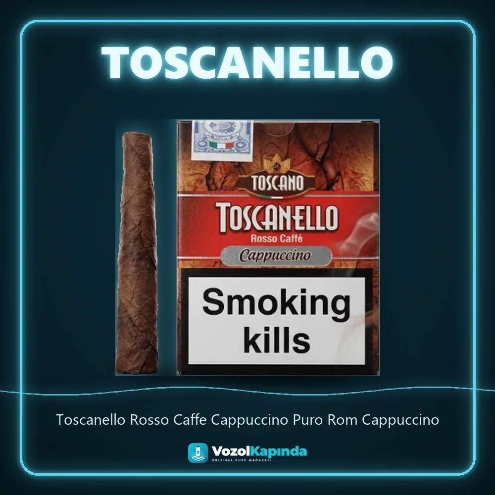 Toscanello Rosso Caffe Cappuccino Puro Rom Cappuccino bilgi kartı, orijinal puro