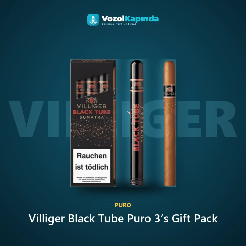 Villiger Black Tube Puro 3’s Gift Pack Özellikleri Villiger Black Tube Puro 3’s Gift Pack bilgi kartı, orijinal puro