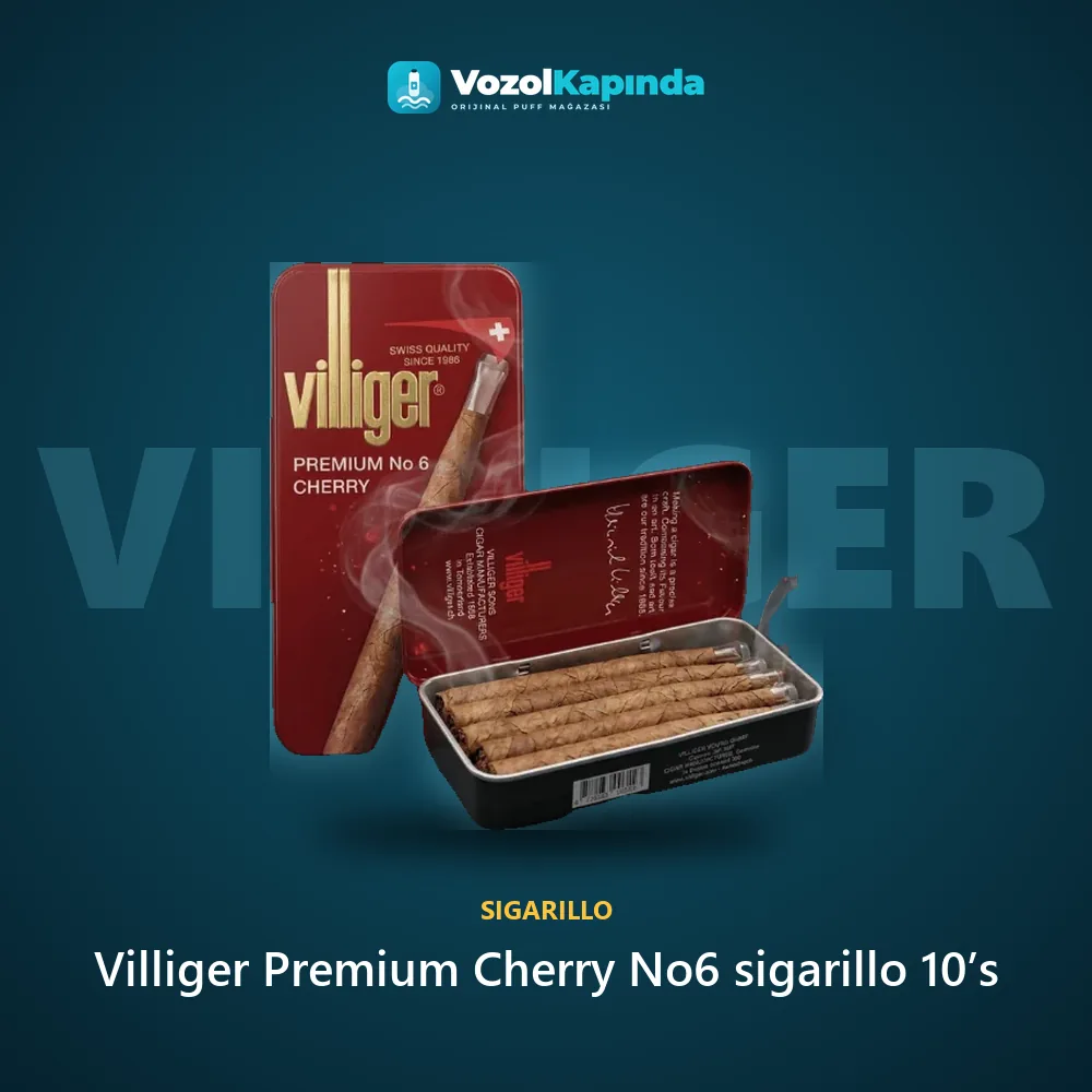 Villiger Premium Cherry No6 sigarillo 10’s Bilgi Kartı Villiger Premium Cherry No6 sigarillo 10’s bilgi kartı, orijinal sigarillo