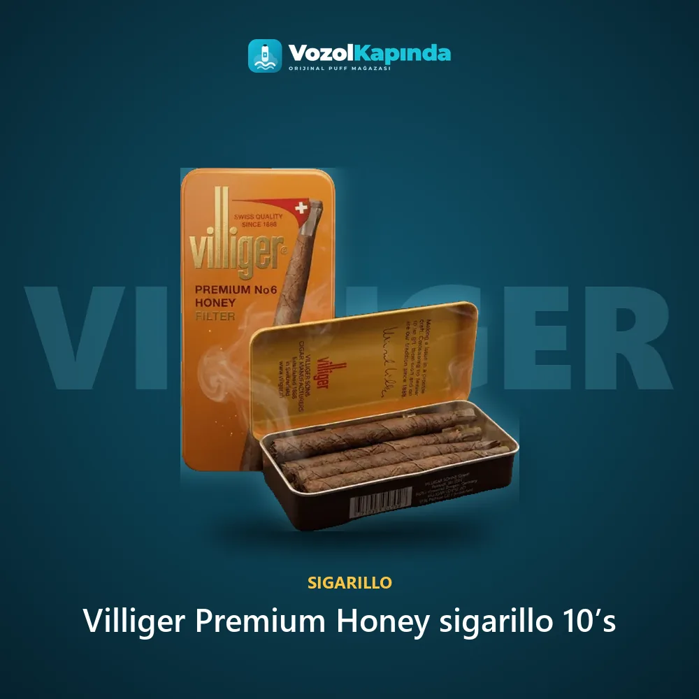 Villiger Premium Honey sigarillo 10’s Bilgi Kartı Villiger Premium Honey sigarillo 10’s özellikleri: orijinal ürün, kapıda ödeme, gizli paket