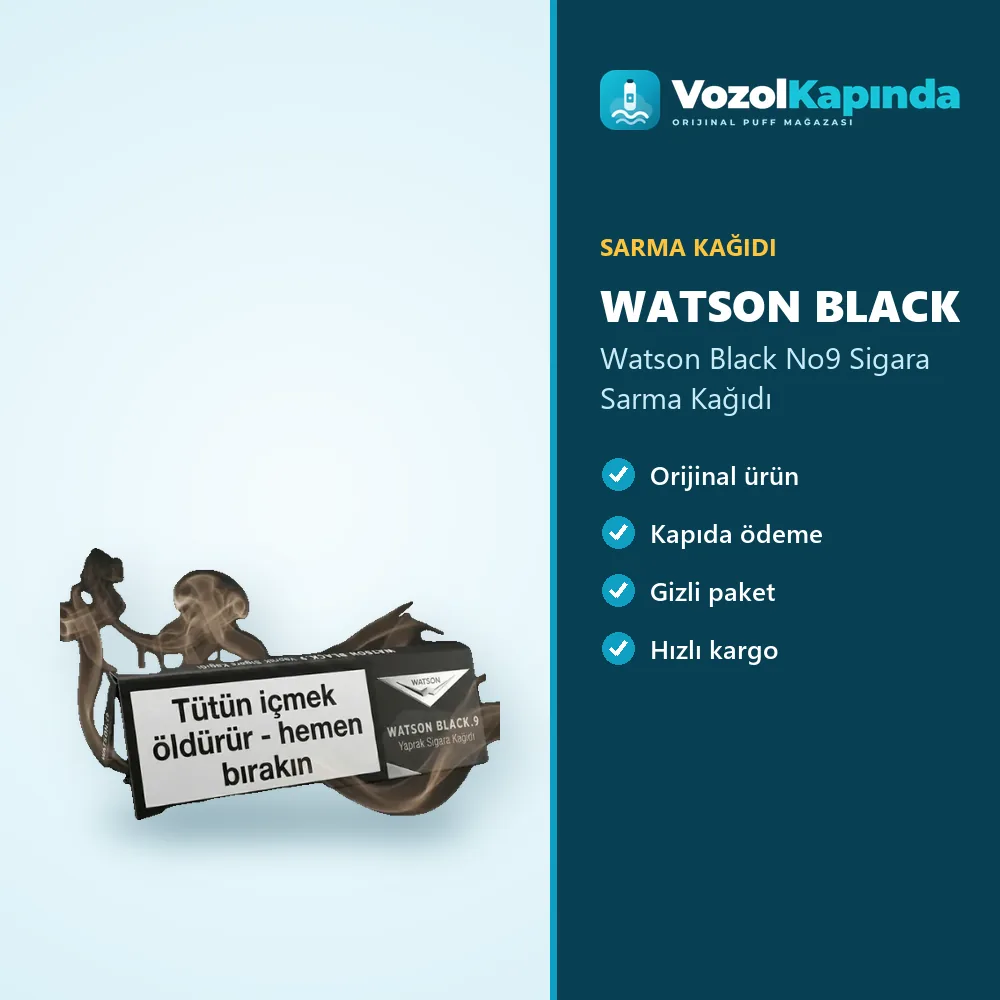 Watson Black No9 Sigara Sarma Kağıdı Bilgi Kartı Watson Black No9 Sigara Sarma Kağıdı sipariş avantajları: kapıda ödeme ve gizli paket