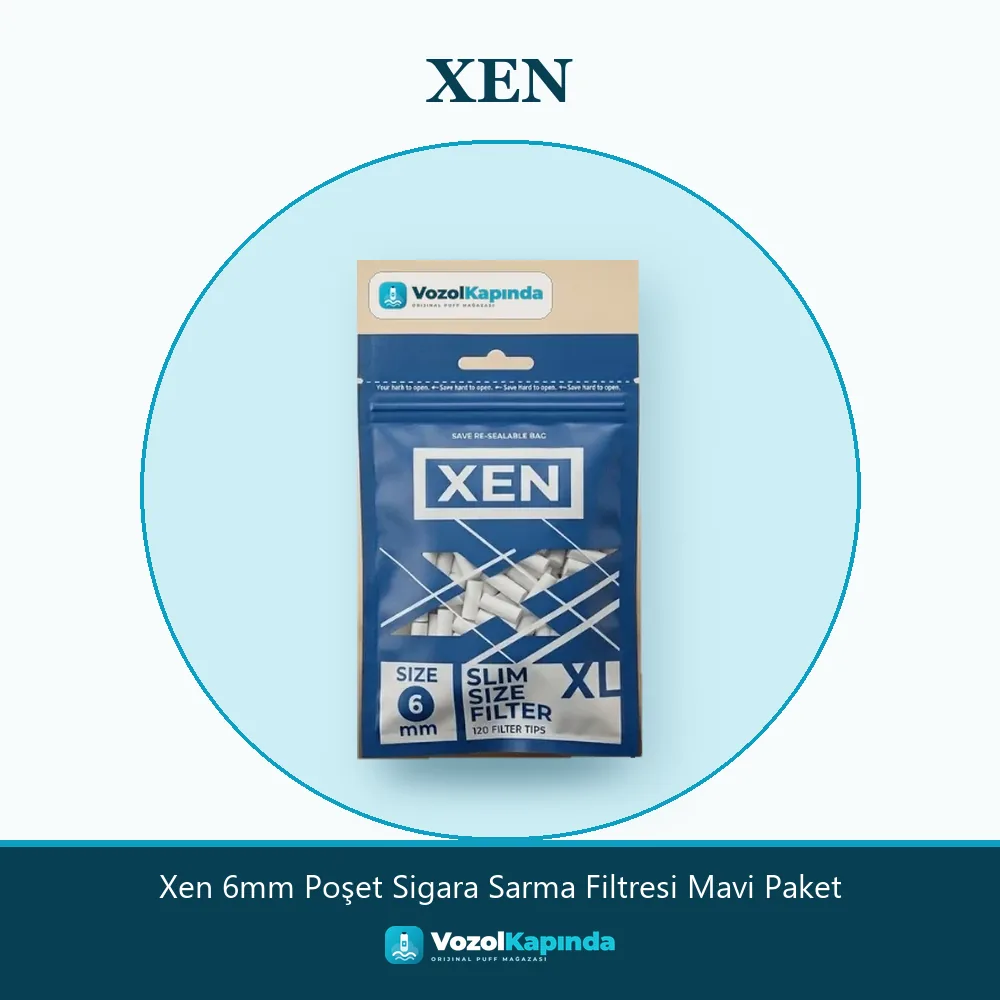 Xen 6mm Poşet Sigara Sarma Filtresi Mavi Paket Özellikleri Xen 6mm Poşet Sigara Sarma Filtresi Mavi Paket özellikleri: orijinal ürün, kapıda ödeme, gizli paket