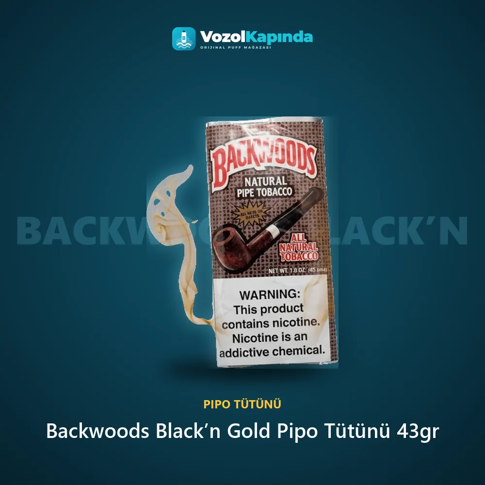 Backwoods Black’n Gold Pipo Tütünü 43gr bilgi kartı, orijinal pipo tütünü
