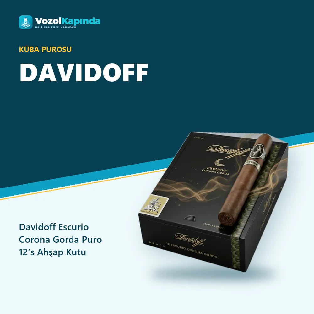 Davidoff Escurio Corona Gorda Puro 12’s Ahşap Kutu özellikleri: orijinal ürün, kapıda ödeme, gizli paket