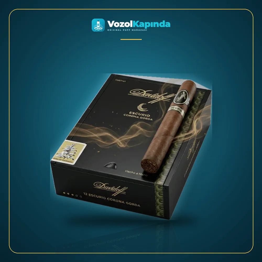 Davidoff Escurio Corona Gorda Puro 12’s Ahşap Kutu paket görünümü