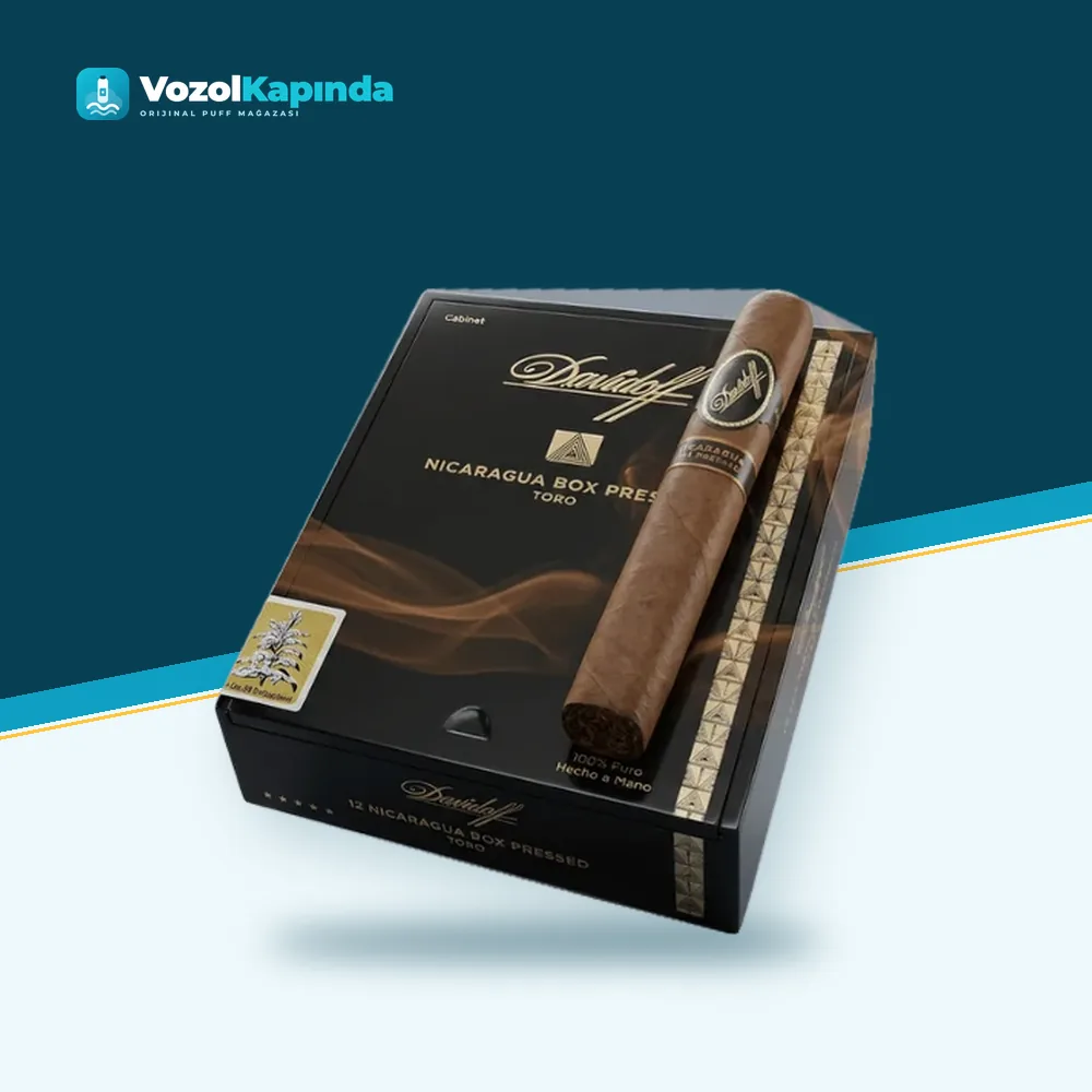Davidoff Nicaragua Box Pressed Puro 12’s Ahşap Lutu paket görünümü