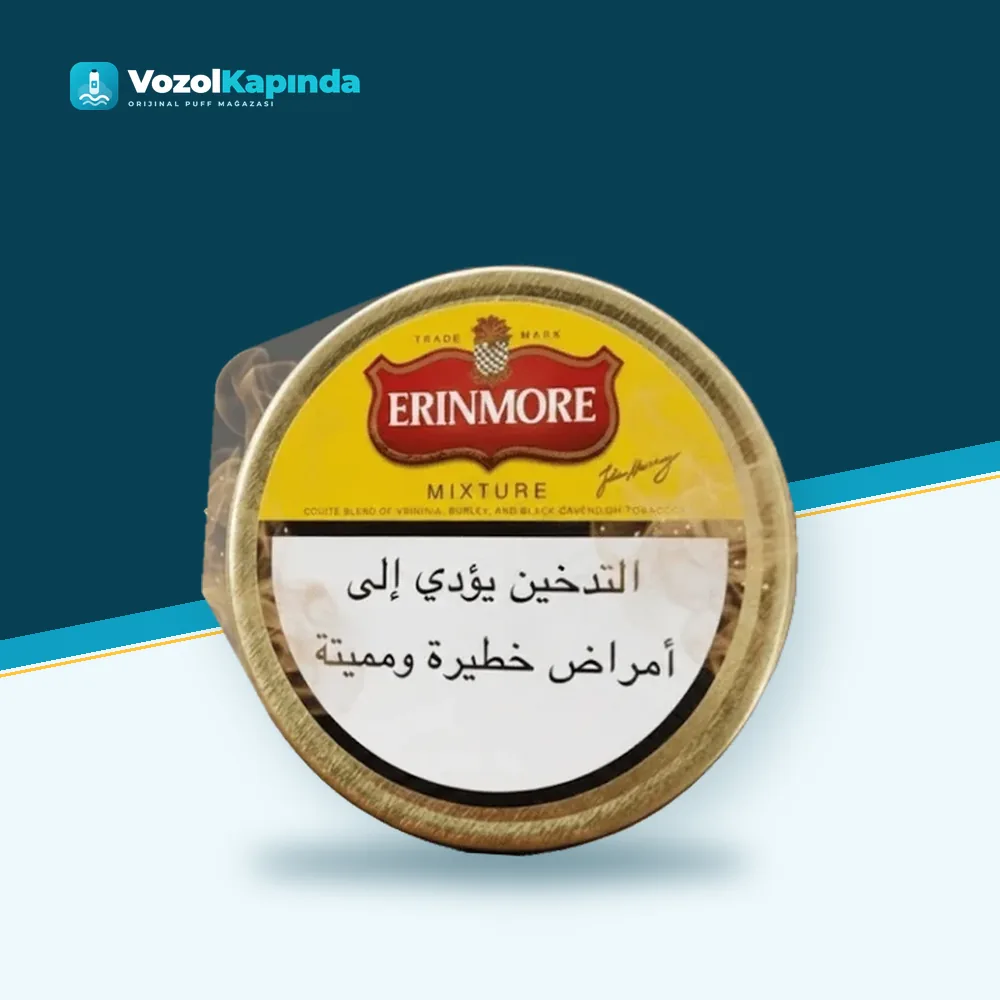 Erinmore Mixture Pipo Tütünü Paket Görünümü Erinmore Mixture Pipo Tütünü ön yüz görseli, orijinal ambalaj