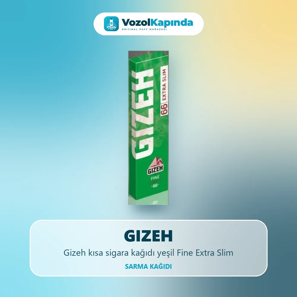 Gizeh kısa sigara kağıdı yeşil Fine Extra Slim Bilgi Kartı Gizeh kısa sigara kağıdı yeşil Fine Extra Slim özellikleri: orijinal ürün, kapıda ödeme, gizli paket