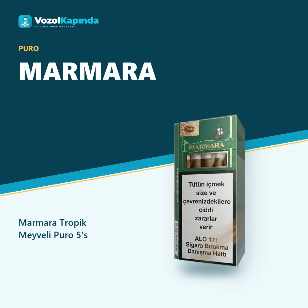Marmara Tropik Meyveli Puro 5’s Özellikleri Marmara Tropik Meyveli Puro 5’s bilgi kartı, orijinal puro