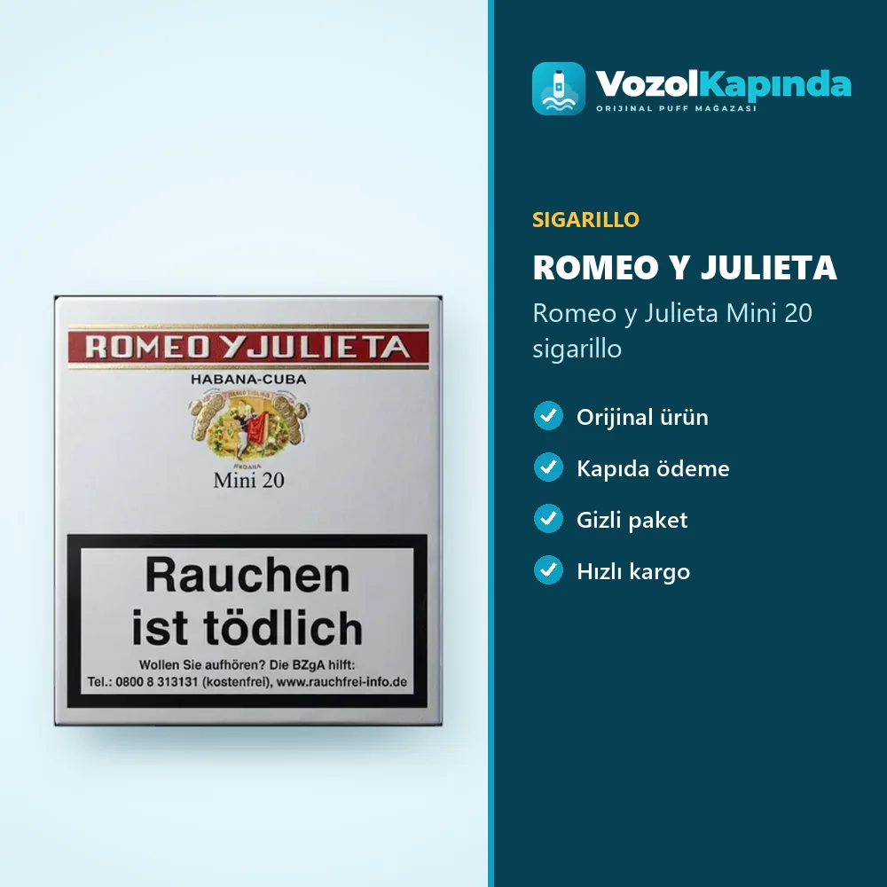 Romeo y Julieta Mini 20 sigarillo Özellikleri Romeo y Julieta Mini 20 sigarillo özellikleri: orijinal ürün, kapıda ödeme, gizli paket