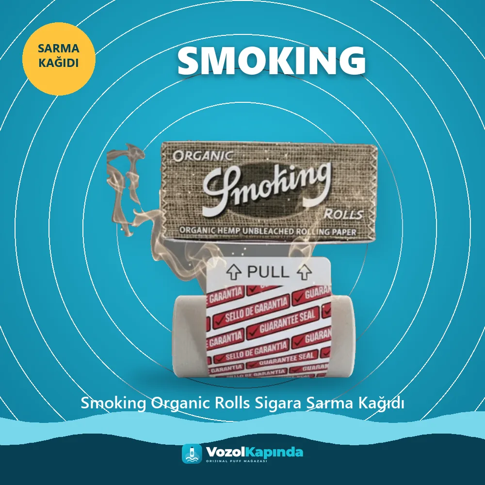 Smoking Organic Rolls Sigara Sarma Kağıdı Bilgi Kartı Smoking Organic Rolls Sigara Sarma Kağıdı bilgi kartı, orijinal sarma kağıdı