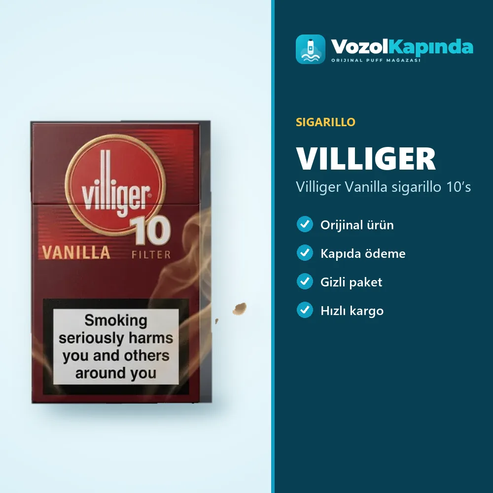 Villiger Vanilla sigarillo 10’s özellikleri: orijinal ürün, kapıda ödeme, gizli paket