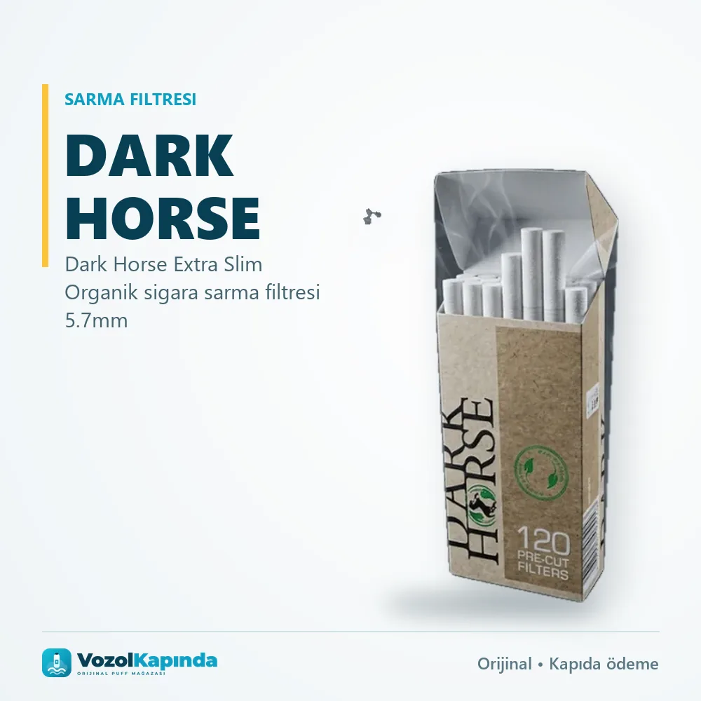 Dark Horse Extra Slim Organik sigara sarma filtresi 5.7mm özellikleri: orijinal ürün, kapıda ödeme, gizli paket