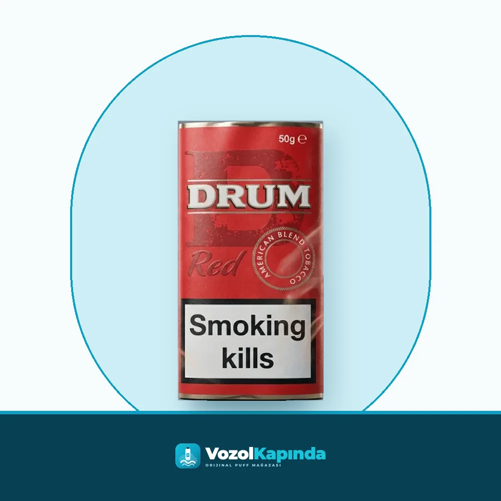 Drum Red İthal Tütün 50gr Paket Görünümü Drum Red İthal Tütün 50gr ön yüz görseli, orijinal ambalaj