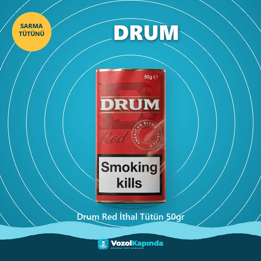 Drum Red İthal Tütün 50gr Bilgi Kartı Drum Red İthal Tütün 50gr sipariş avantajları: kapıda ödeme ve gizli paket